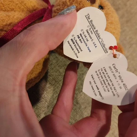 Lot of 4 TY Beanie Babies - Bears (Decade, Curly, Teddy, & Dazzler) 3 w/ Tags - Picture 11 of 15